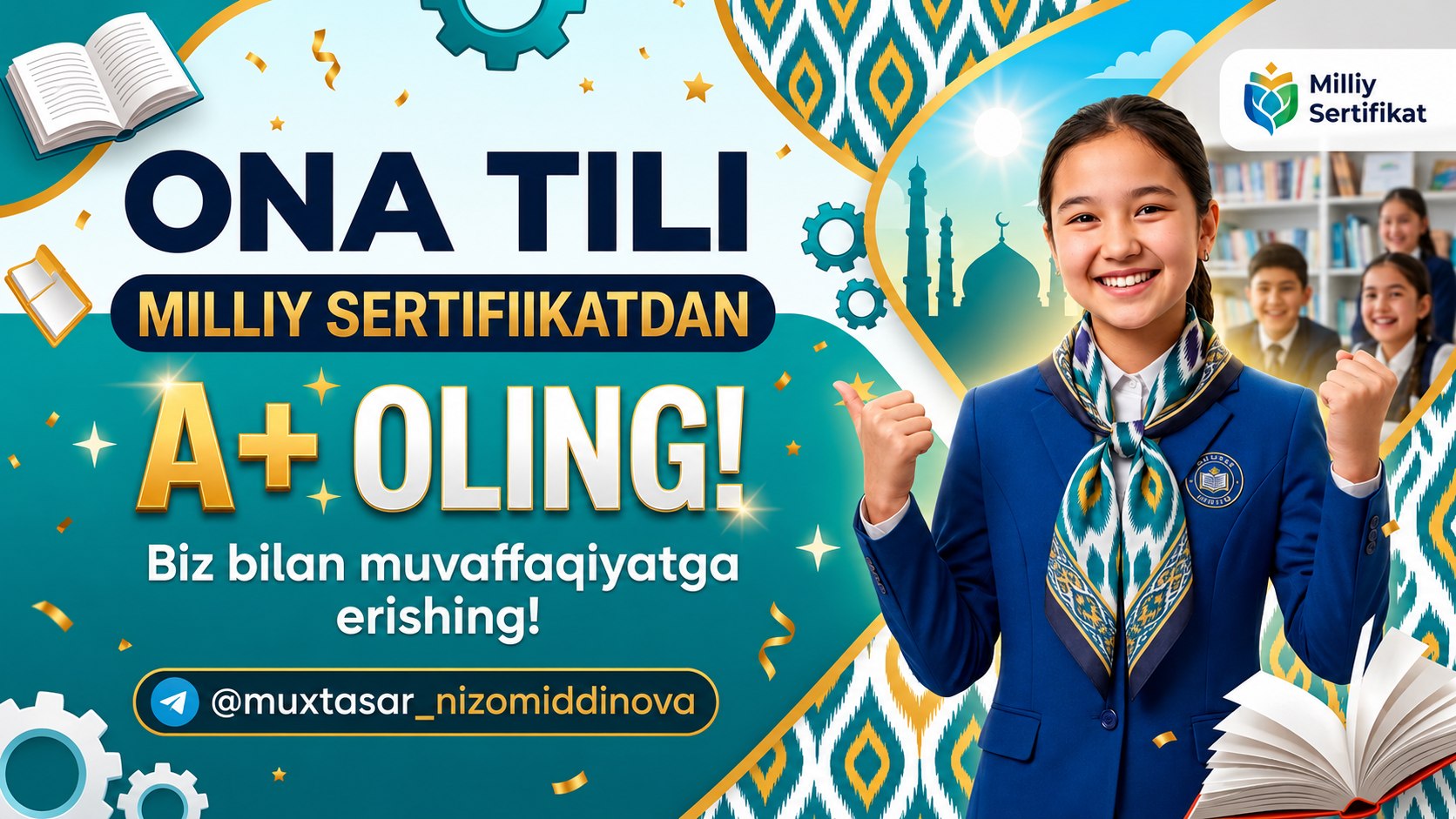 Ona tili = Milliy sertifikat | Muxtasar Nizomiddinova